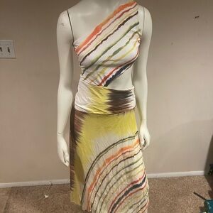 Multicolor One-Shoulder Dress